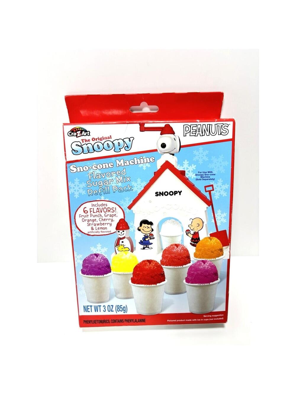 Snoopy Snow Cone Maker Refill 3oz Sugar Flavor Packages for Cra-Z-Art Machine